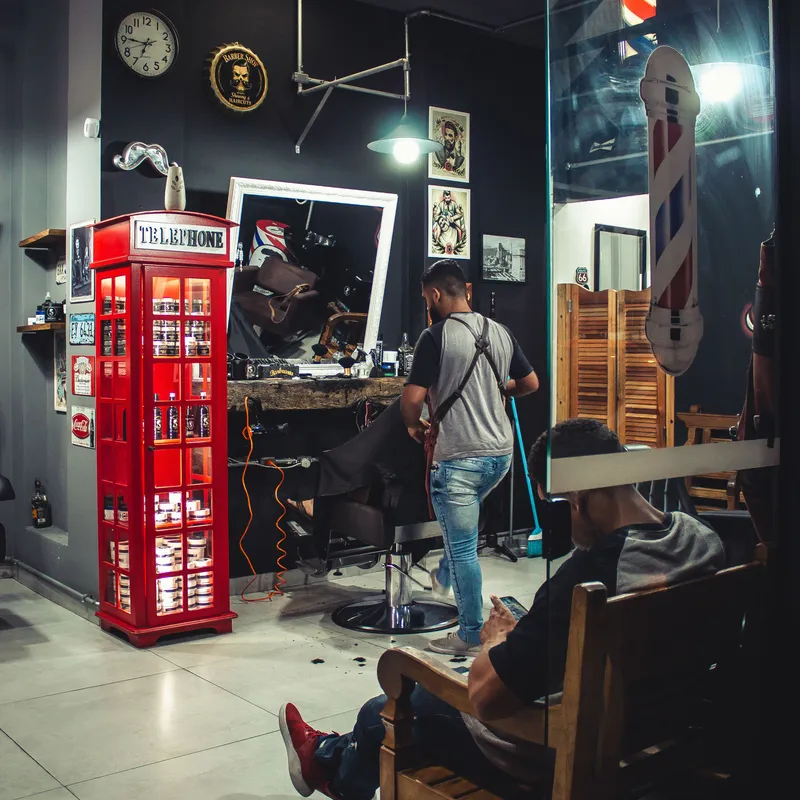 Clean, well-kept barbershop interior